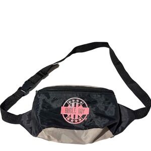 Bugle Boy Fanny Pack Waist Bag Mens Black Tan Vintage 90s Retro Gorpcore Tech